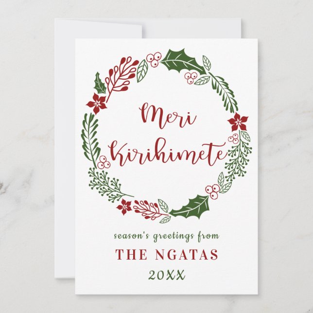 Cartes Pour Fêtes Annuelles Joyeux Noël Māori, Personnalisé (Devant)