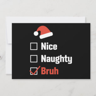 Cartes Pour Fêtes Annuelles Joyeux Noël Mauvais Frère Drôle Liste de Noël