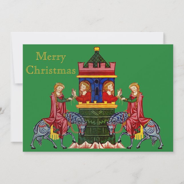 Cartes Pour Fêtes Annuelles Joyeux Noël médiéval (Devant)