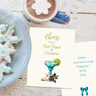 Cartes Pour Fêtes Annuelles Joyeux Noël Meilleure Amie Margarita Bleue