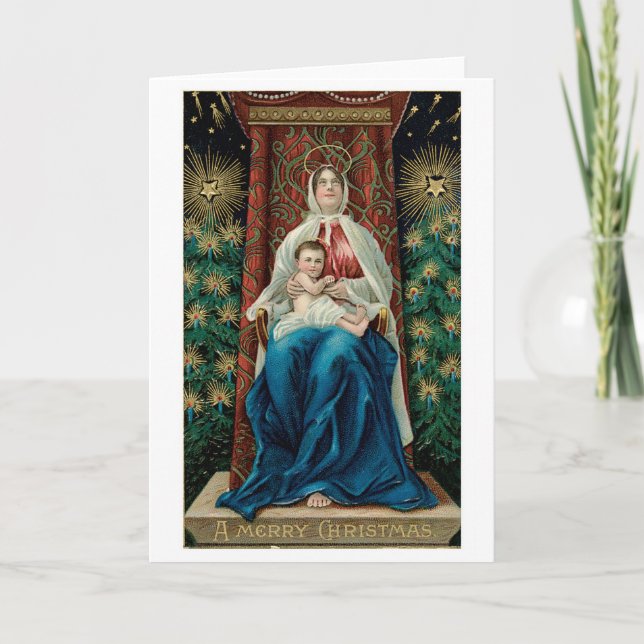 Cartes Pour Fêtes Annuelles Joyeux Noël - Mère et Enfant (Devant)