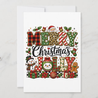 Cartes Pour Fêtes Annuelles Joyeux Noël mignon gai