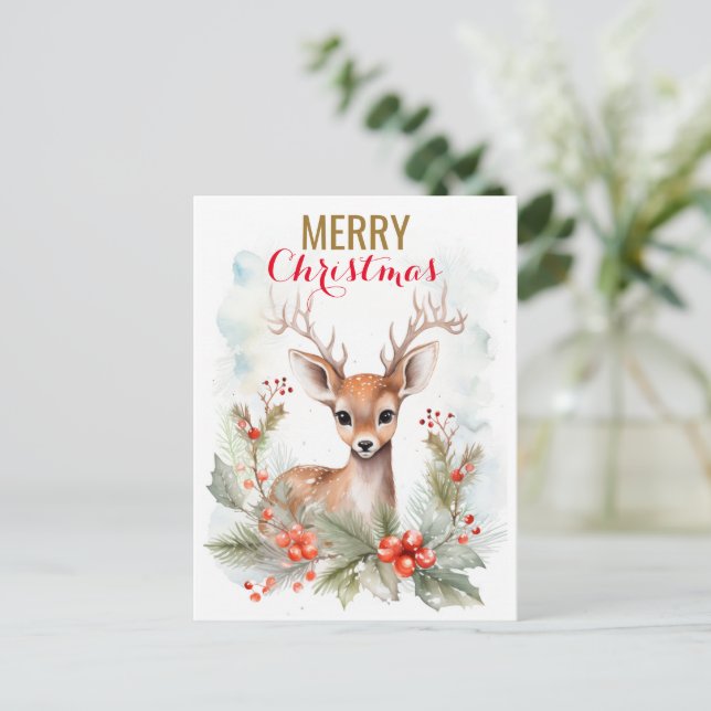 Cartes Pour Fêtes Annuelles Joyeux Noël mignonne Cher Cher hiver drôle (Debout devant)