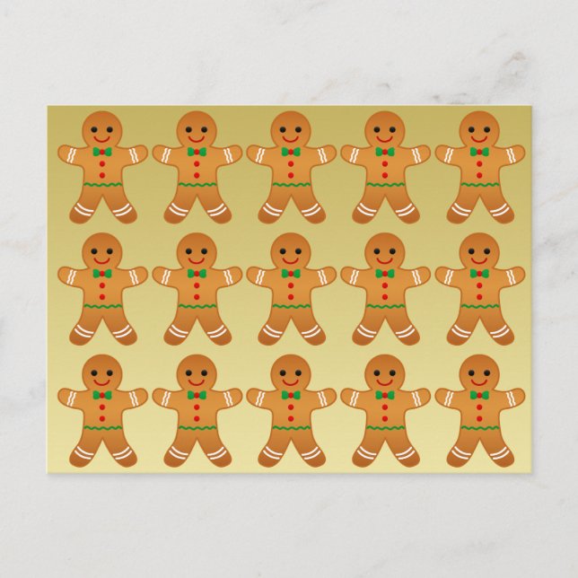 Cartes Pour Fêtes Annuelles Joyeux Noël, Mignonne pain d'épices Hommes - Faux  (Devant)