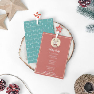 Cartes Pour Fêtes Annuelles Joyeux Noël mignonne Reindeer Fête