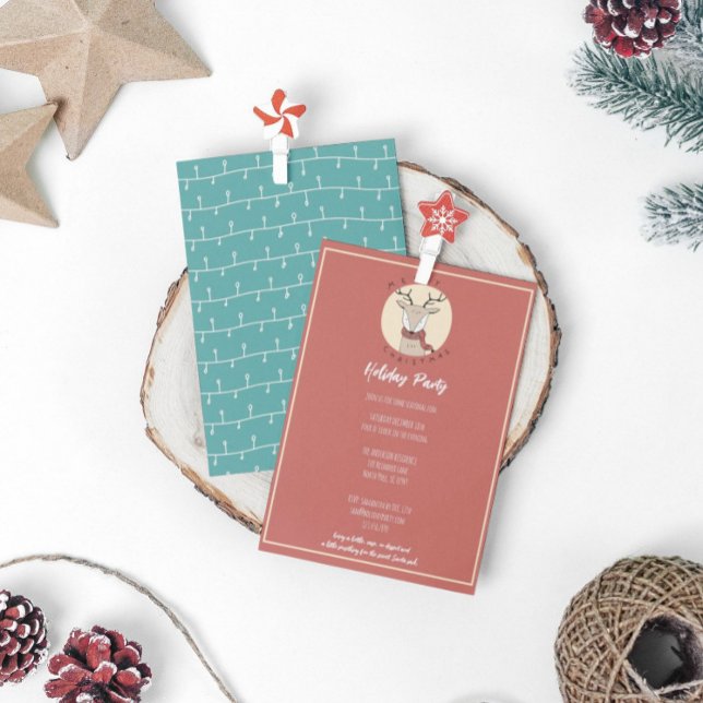 Cartes Pour Fêtes Annuelles Joyeux Noël mignonne Reindeer Fête (Créateur téléchargé)