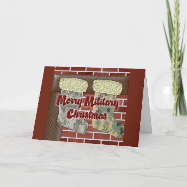 Cartes Pour Fêtes Annuelles Joyeux Noël militaire (Devant)