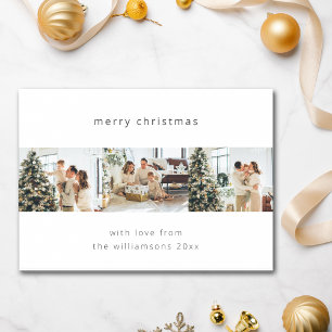 Cartes Pour Fêtes Annuelles Joyeux Noël minimal 4 Collage de photos Horizontal