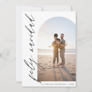 Cartes Pour Fêtes Annuelles Joyeux Noël Minimaliste Arc et Calligraphie Photo