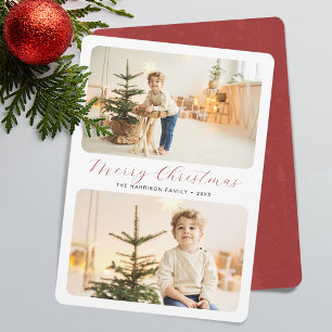 Cartes Pour Fêtes Annuelles Joyeux Noël minimaliste Moderne 2 Photos