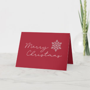 Cartes Pour Fêtes Annuelles Joyeux Noël Minimaliste Rouge et Blanc