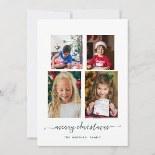 Cartes Pour Fêtes Annuelles Joyeux Noël   Modern Four Photo Collage