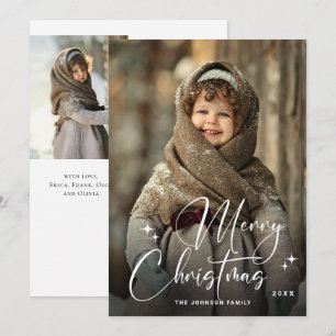 Cartes Pour Fêtes Annuelles Joyeux Noël moderne 3 PHOTO Salutation