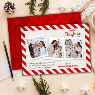 Cartes Pour Fêtes Annuelles Joyeux Noël moderne 3 photos de famille mignonne r