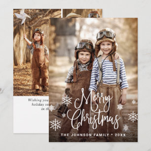 Cartes Pour Fêtes Annuelles Joyeux Noël moderne 4 PHOTO Salutation