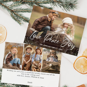 Cartes Pour Fêtes Annuelles Joyeux Noël moderne 4 PHOTO Salutation