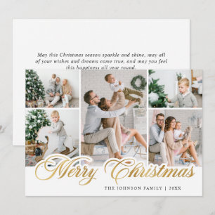 Cartes Pour Fêtes Annuelles Joyeux Noël moderne 5 PHOTO Salutation