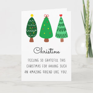 Cartes Pour Fêtes Annuelles Joyeux Noël moderne Ami Nom plié