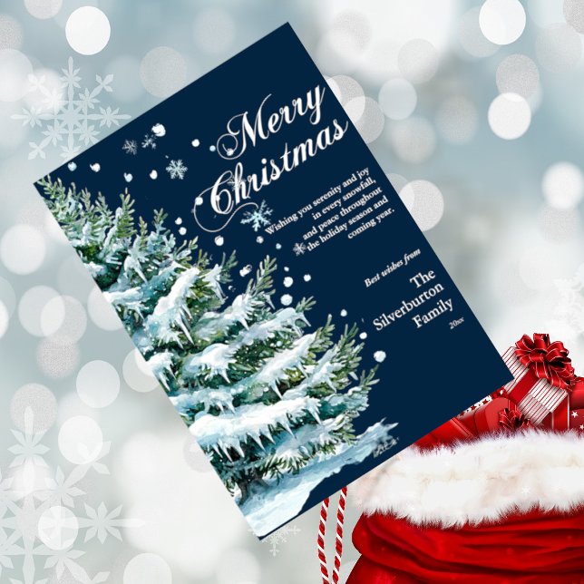 Cartes Pour Fêtes Annuelles Joyeux Noël moderne Élégant Script Doigt Neige (Créateur téléchargé)
