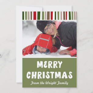 Cartes Pour Fêtes Annuelles Joyeux Noël moderne et coloré en gras, votre photo