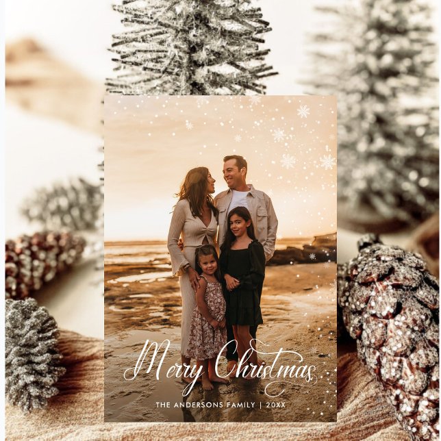 Cartes Pour Fêtes Annuelles Joyeux Noël moderne Famille Photo plaid Tartan (Créateur téléchargé)
