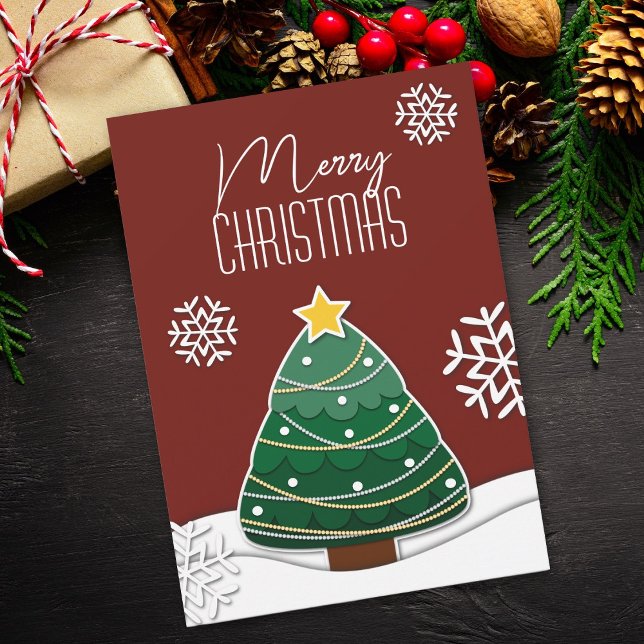 Cartes Pour Fêtes Annuelles Joyeux Noël moderne Flammes de neige hiver Neige (Créateur téléchargé)