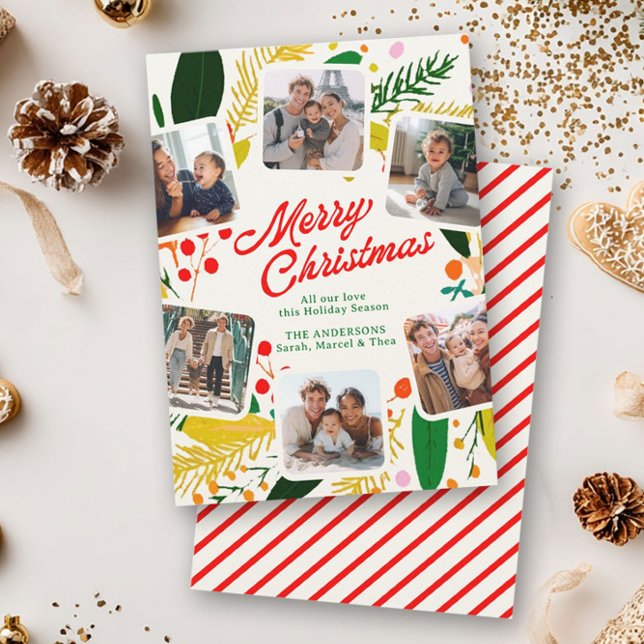 Cartes Pour Fêtes Annuelles Joyeux Noël Moderne Lumineux et Joyeux (Créateur téléchargé)