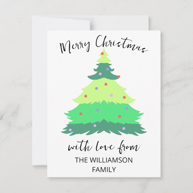 Cartes Pour Fêtes Annuelles Joyeux Noël moderne Nom de famille (Devant)