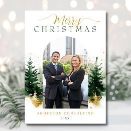 Cartes Pour Fêtes Annuelles Joyeux Noël moderne Photo d'entreprise