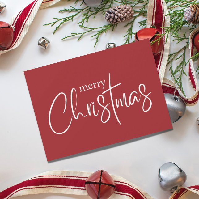 Cartes Pour Fêtes Annuelles Joyeux Noël moderne Red Holiday (Créateur téléchargé)