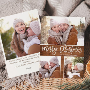 Cartes Pour Fêtes Annuelles Joyeux Noël Moderne Rustique 4 PHOTO Salutation