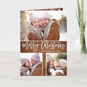 Cartes Pour Fêtes Annuelles Joyeux Noël Moderne Rustique 5 PHOTO Salutation