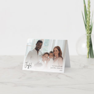 Cartes Pour Fêtes Annuelles Joyeux Noël moderne Script plié photo complète