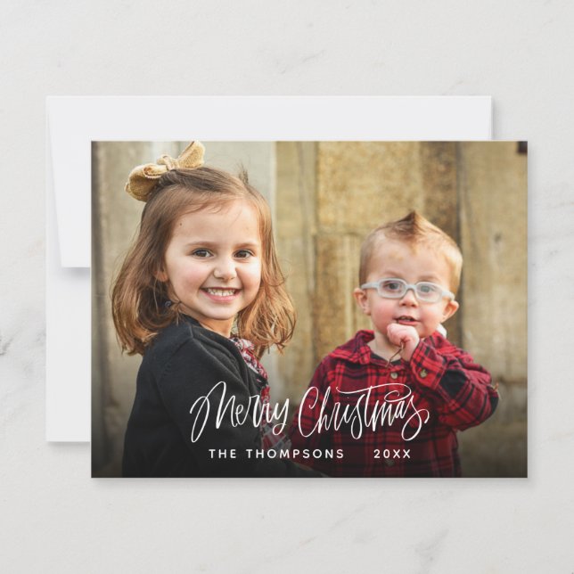 Cartes Pour Fêtes Annuelles Joyeux Noël moderne Signature de la photo (Devant)