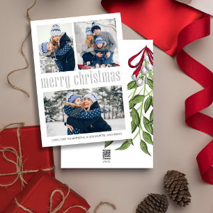 Cartes Pour Fêtes Annuelles Joyeux Noël Moderne Simple Mistletoe 3 photo