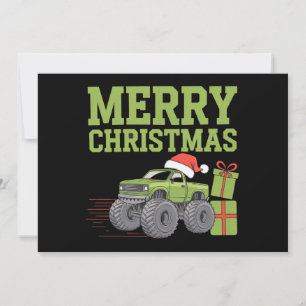 Cartes Pour Fêtes Annuelles Joyeux Noël Monster Truck Tout-Petits Garçons Xmas