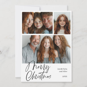 Cartes Pour Fêtes Annuelles Joyeux Noël Multi trois photos Design
