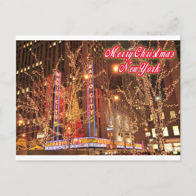 Cartes Pour Fêtes Annuelles Joyeux Noël New York (Devant)