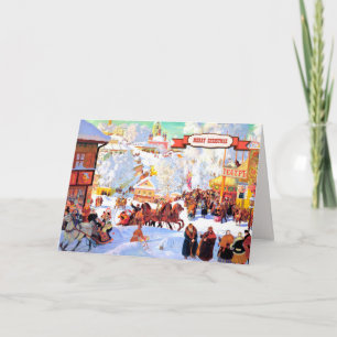 Cartes Pour Fêtes Annuelles Joyeux Noël. Noël de l'art russe