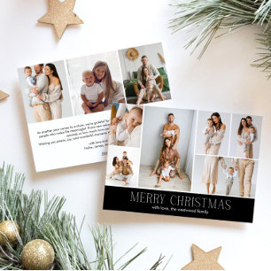 Cartes Pour Fêtes Annuelles Joyeux Noël NOIR CHIC 9 Collage Multi Photo