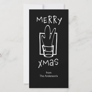 Cartes Pour Fêtes Annuelles Joyeux Noël noir et blanc