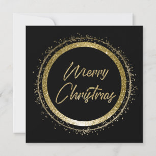 Cartes Pour Fêtes Annuelles Joyeux Noël noir et or Noël