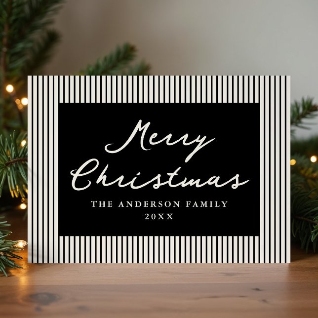 Cartes Pour Fêtes Annuelles Joyeux Noël Noir moderne Sans photo (Créateur téléchargé)
