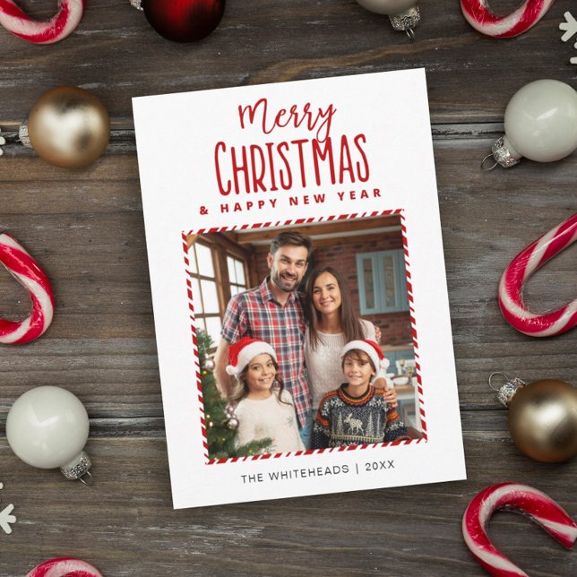 Cartes Pour Fêtes Annuelles Joyeux Noël Nouvel An Sucre de canne photo (Créateur téléchargé)