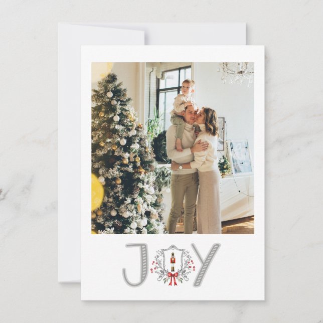 Cartes Pour Fêtes Annuelles Joyeux Noël Nutcracker Joie Photo Holiday (Devant)