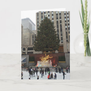 Cartes Pour Fêtes Annuelles Joyeux Noël, NYC Rockefeller Center Skaters