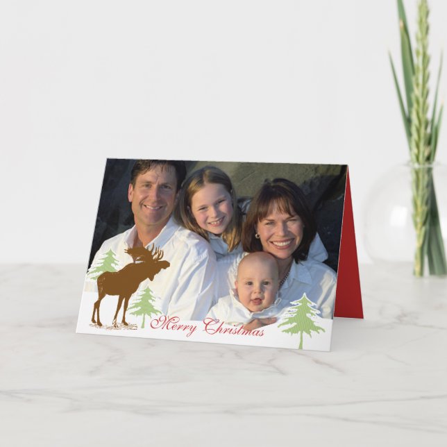 Cartes Pour Fêtes Annuelles Joyeux Noël Oie 3 pins (Devant)