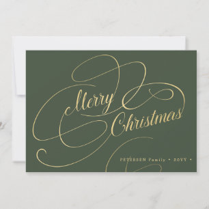 Cartes Pour Fêtes Annuelles Joyeux Noël or calligraphie script élégant