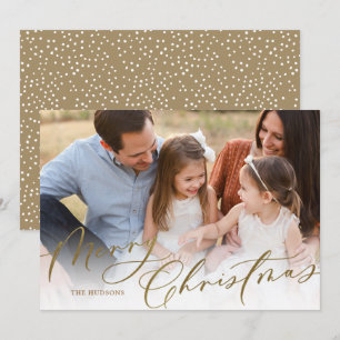 Cartes Pour Fêtes Annuelles Joyeux Noël Or Élégant 