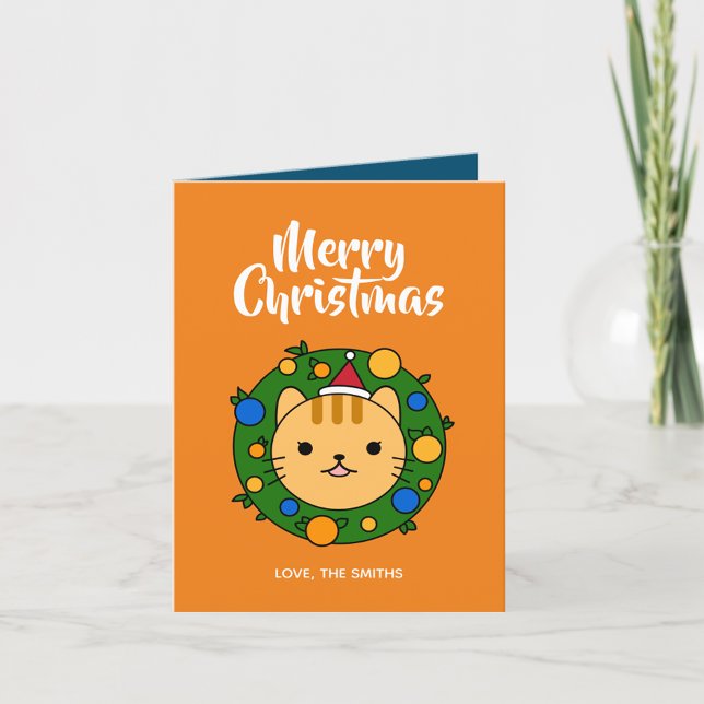 Cartes Pour Fêtes Annuelles Joyeux Noël Orange Chat (Créateur téléchargé)